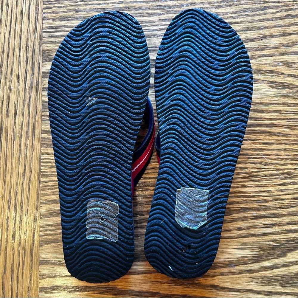Floppi Women's Red White Blue Flip Flop Sandals Size 10 1/2 -see measurements - Picture 6 of 7